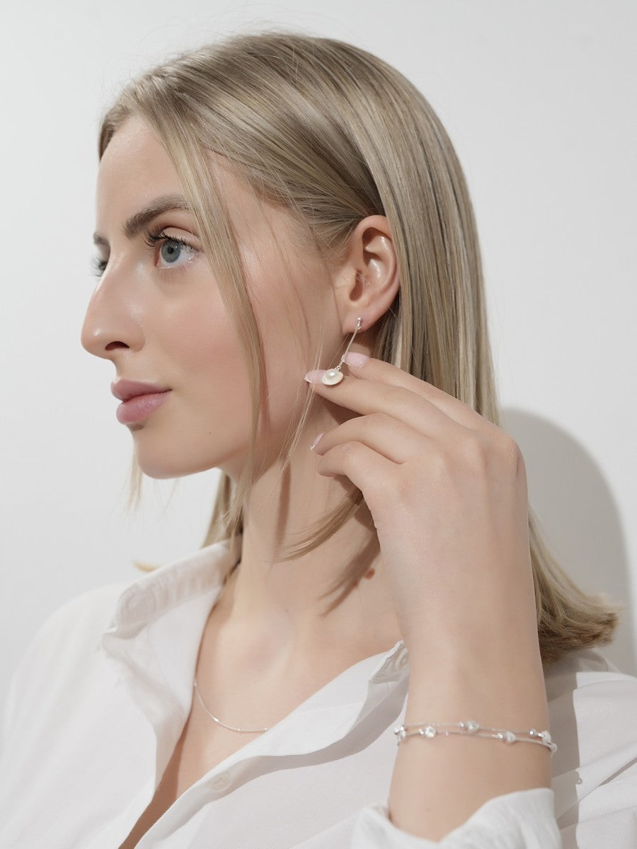 Strieborné náušnice s perlou