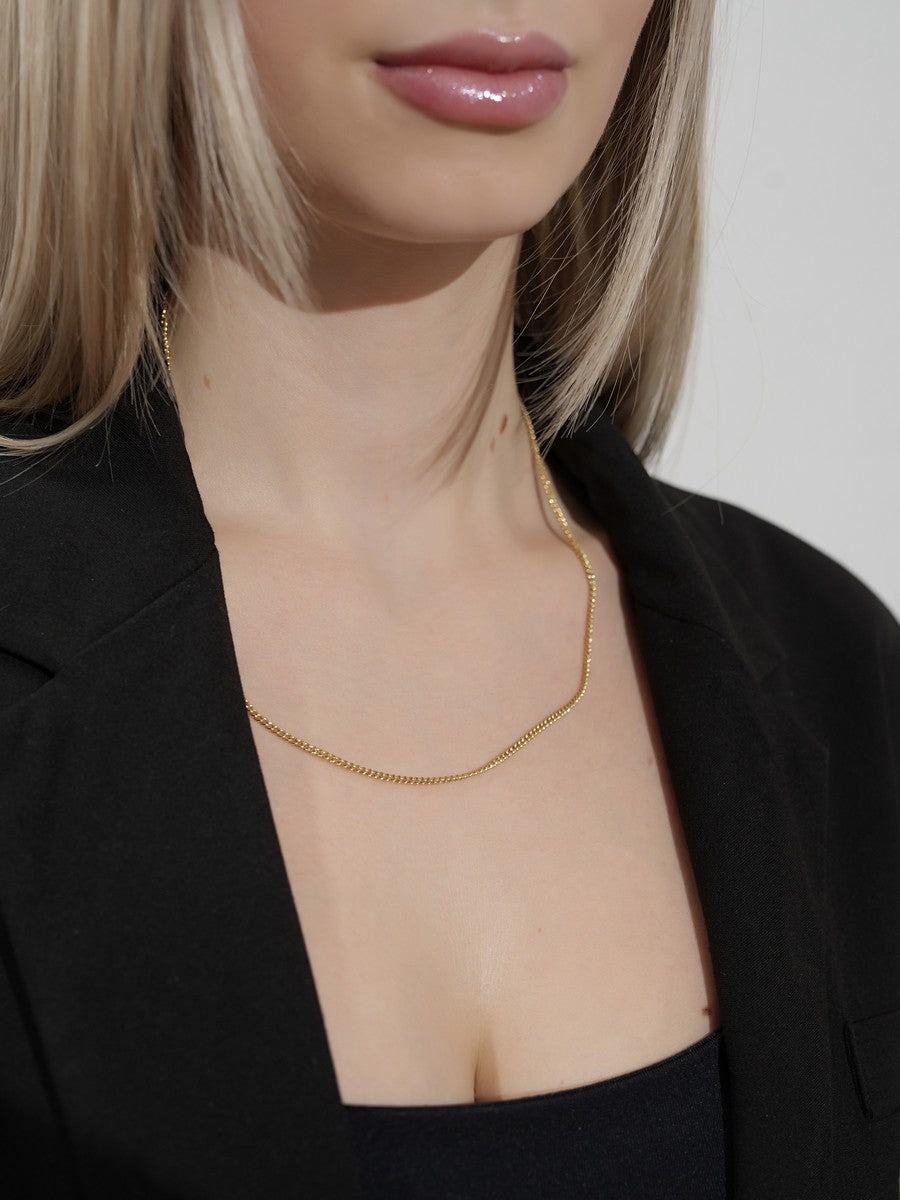 Strieborná retiazka 925 so zapínaním pozlátená 18K žltým zlatom elegantná